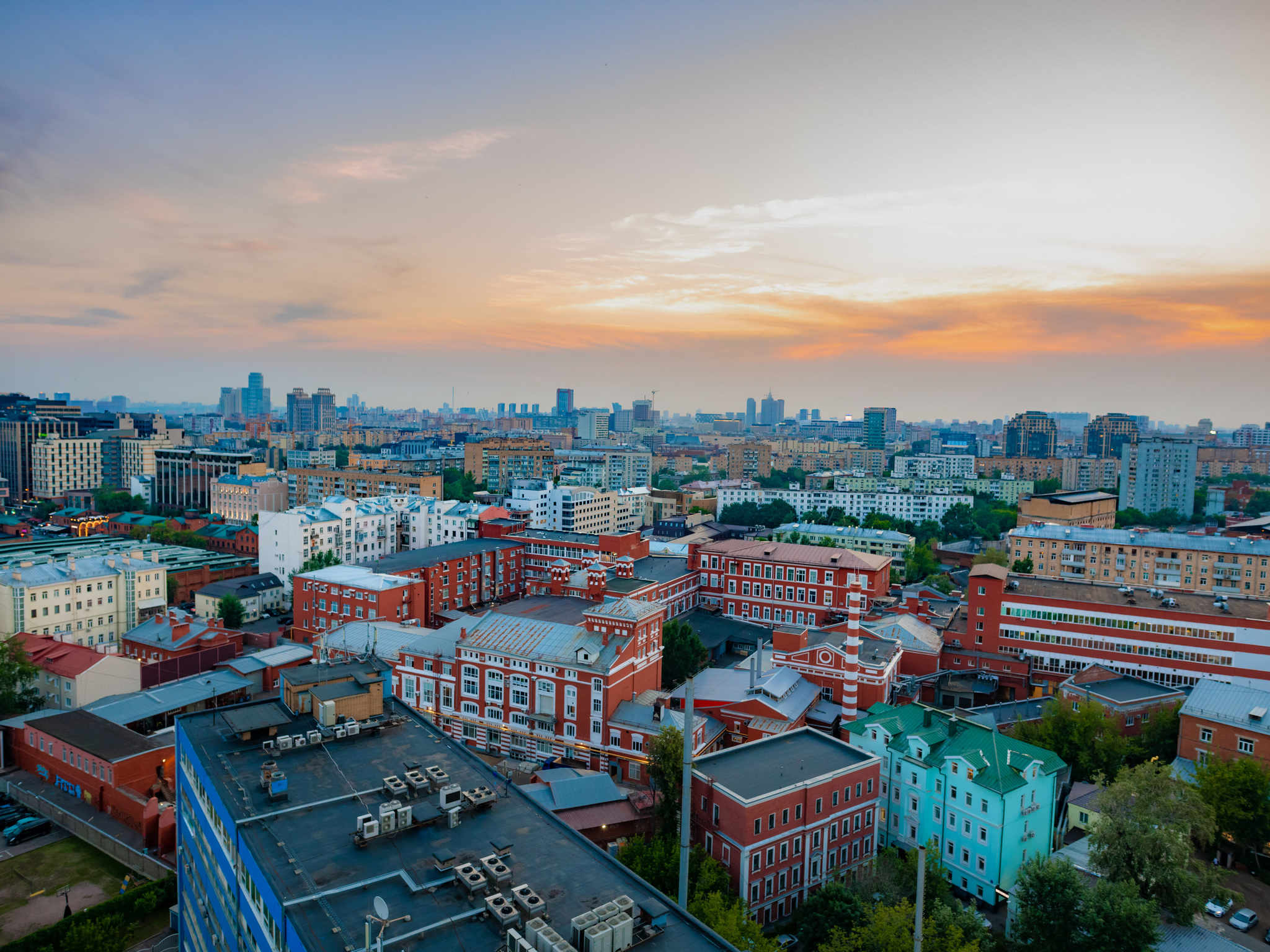 Moscow centre. Москва центр Шен крыша.